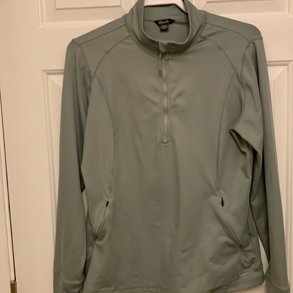 Eddie Bauer Women’s 1/4 zip Resolution Pullover size L Light Sage